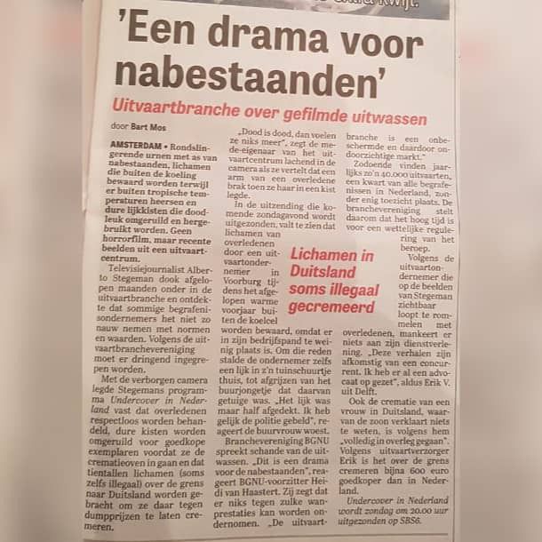 Een drama voor nabestaanden